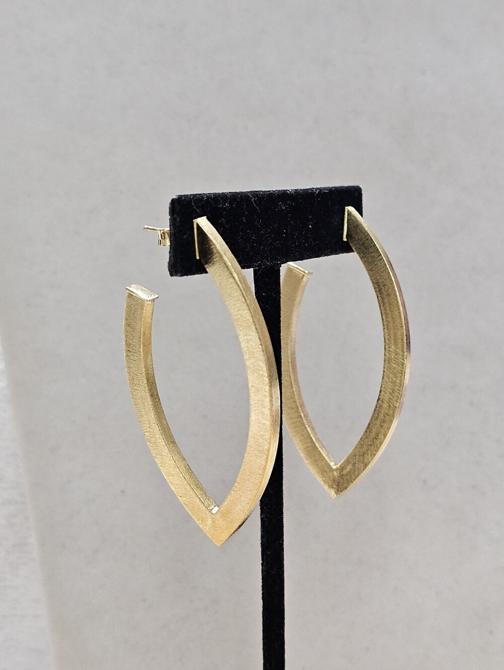 Sheila Fajl Alba Hoop Brushed Post Earrings 18K Gold Plated